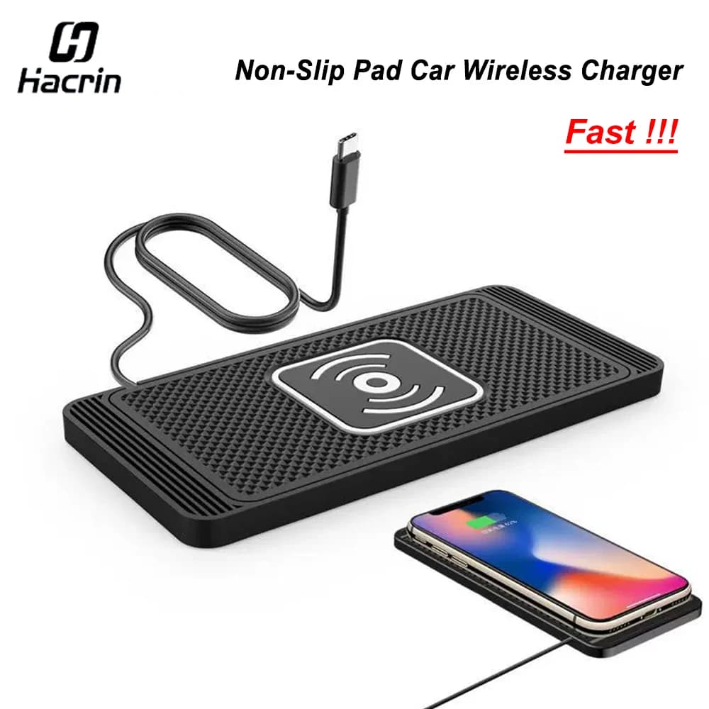 Silicone Anti-Slip Car Charger Car Charger Mat for iPhone 17 16 15 14 Wireless Phone Charger for Car Samsung Fast charging station