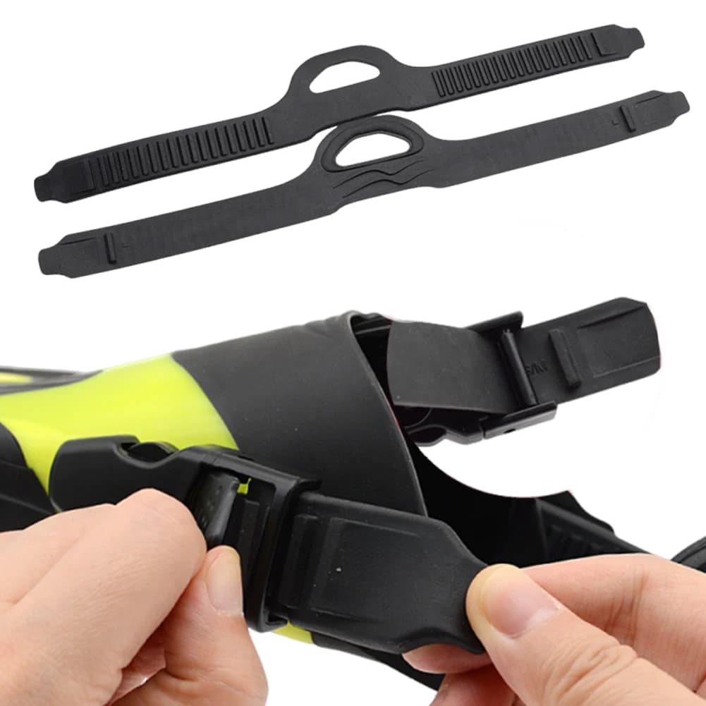 1Pair Adjustable Fin Strap with Quick Release Buckles Black Fin Strap TPR Fin Straps Replacement Snorkeling Dive Accessories