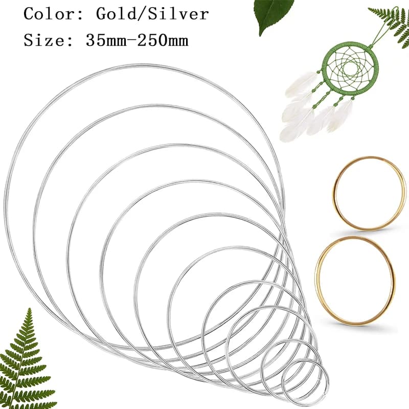 1-20PcsDream Catcher Circle Rings Craft 35-250mm Metal Rings For Dream Catchers Hoops Hanging DIY Connectors Accessories