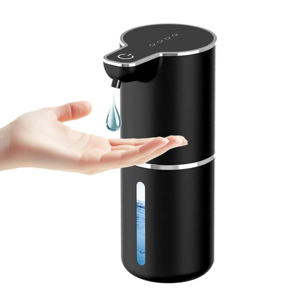 Dispenser automatico di sapone da 350 ml, montato a parete, macchina per disinfettante mani regolabile a 4 livelli, sensore a infrarossi ricaricabile