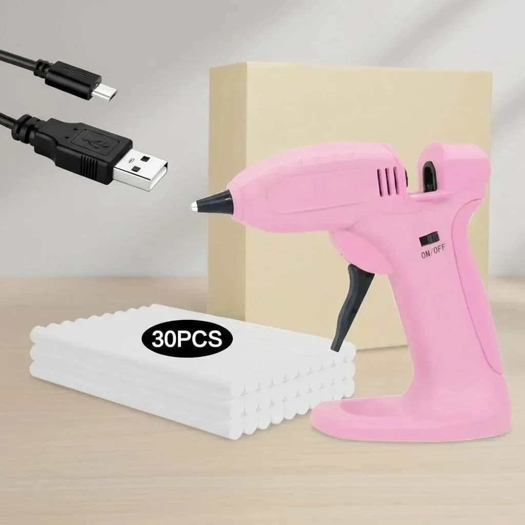 Pistola per colla a caldo ricaricabile senza fili, portatile, con batteria al litio, riscaldamento rapido, mini strumento per artigianato, applicatore leggero e portatile per riparazioni rapide domestiche, progetti fai-da-te, arti e mestieri, scuola, legno, vetro, plastica, carta, kit per incollaggio.