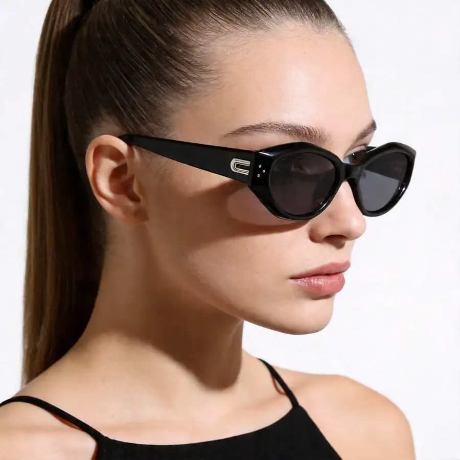 Occhiali da sole alla moda con montatura piccola a occhi di gatto per uomo e donna polarizzati
