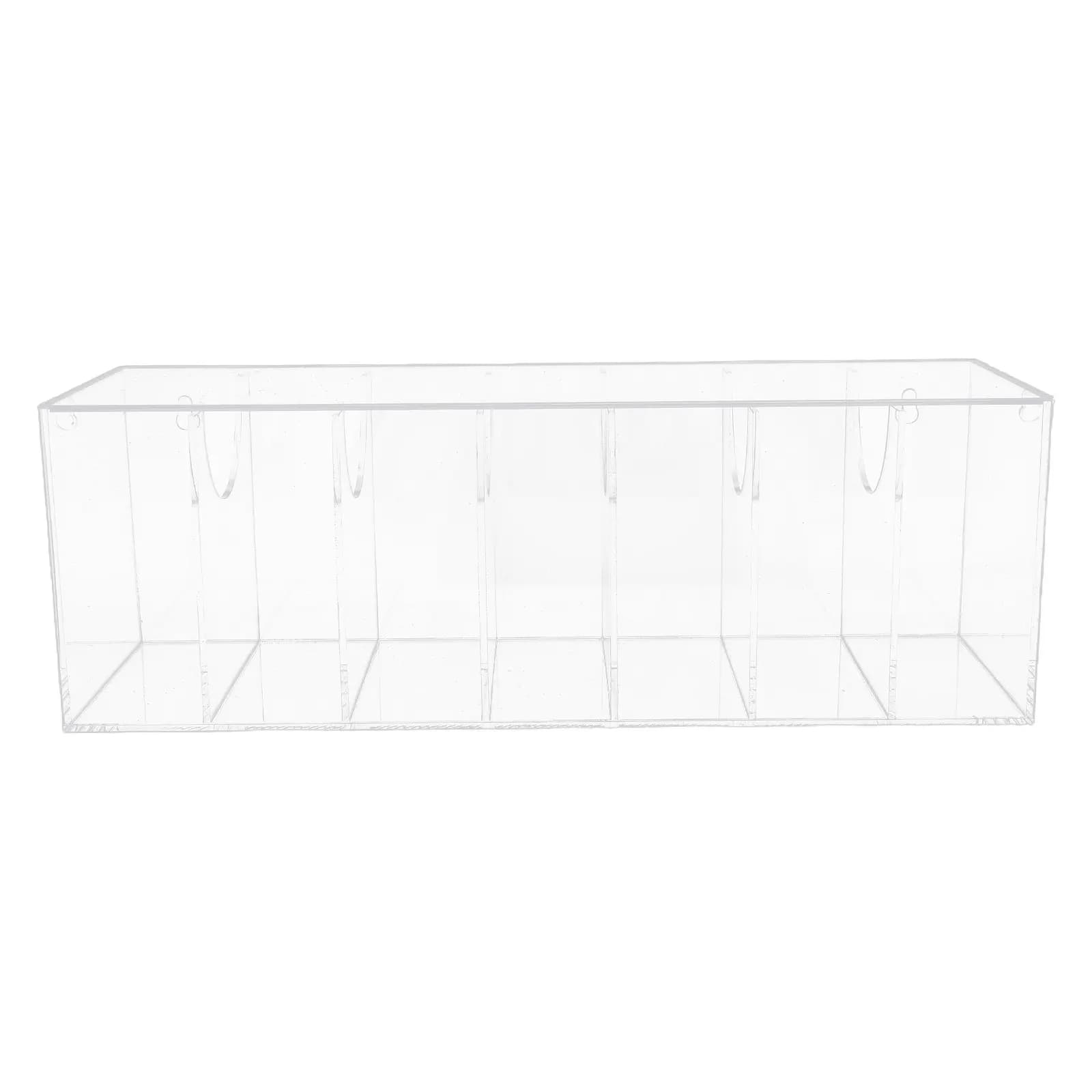 Acrylic Belt Organizer Clear Box 7 Compartments Removable Lid Belt Storage Organizer Box Closet Entryway Cabinet Tie Bow Tie