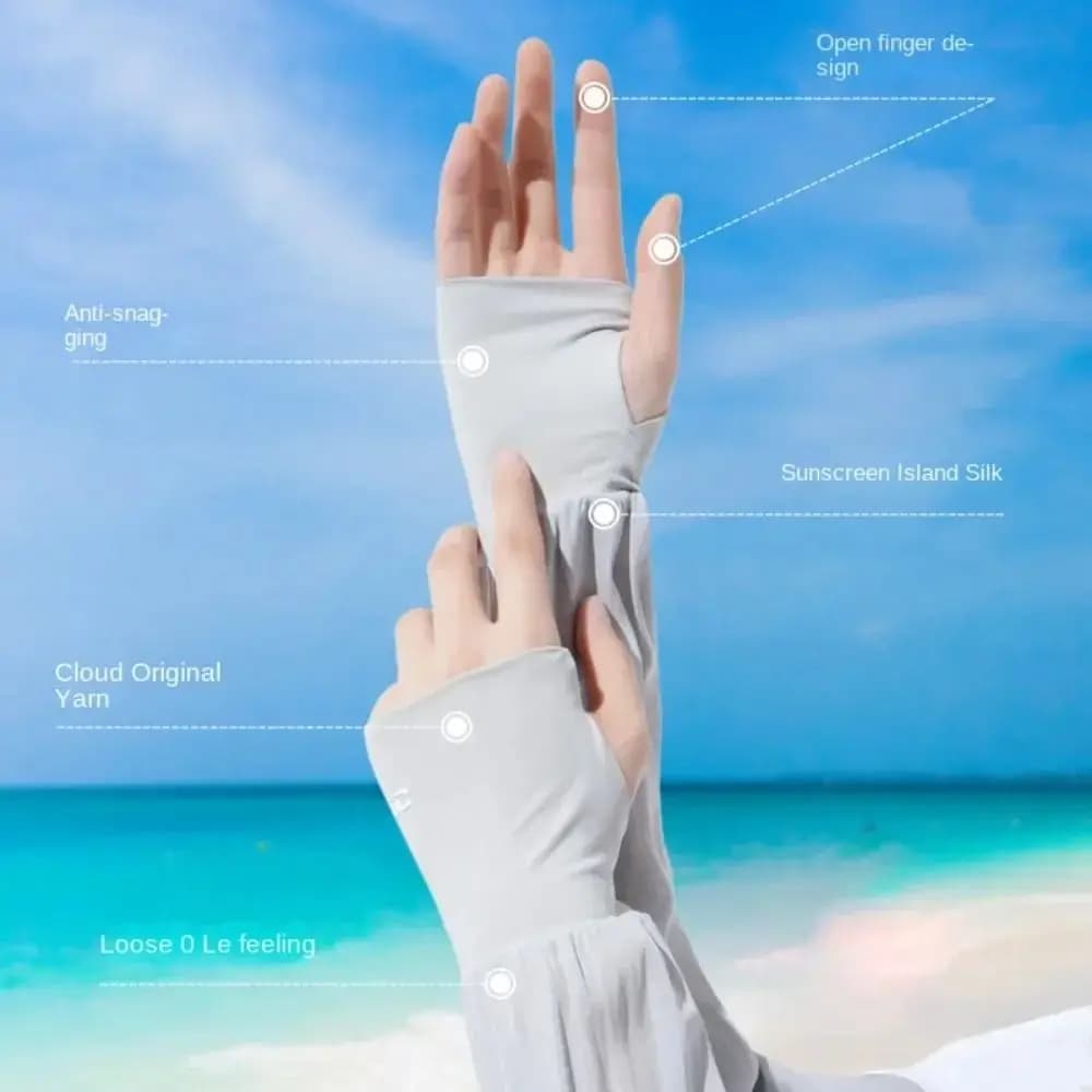 Anti-Ice Silk Gloves UV Sun protection with tipping fingers Sun protection sleeve UV insulation Long sleeve gloves Cycling gloves