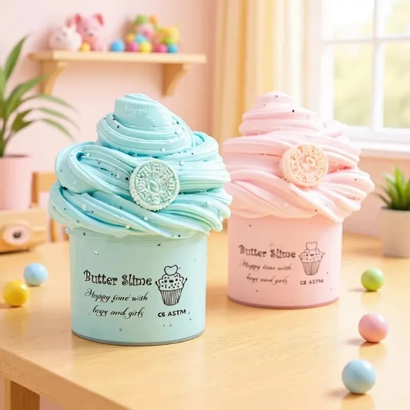 70ml Chocolate Cookies Butter Slime Kit With Scented Slime Soft Fluffy Putty DIY Plasticine Birthday Gift Toys For Party Favors