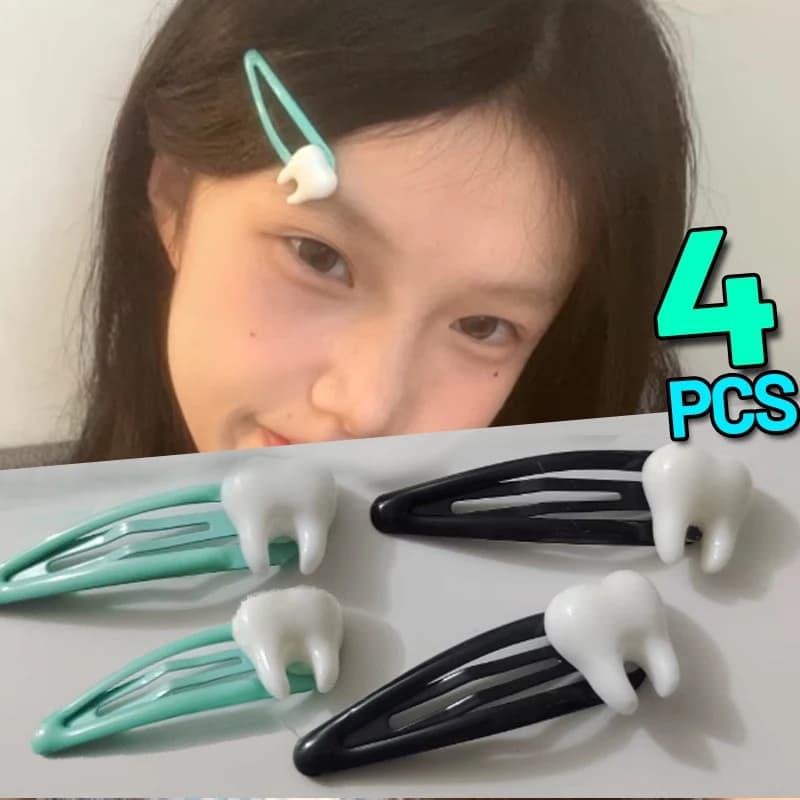 2/4 pezzi Y2K simulazione denti fermagli per capelli donne ragazze divertente creativo BB frangia mollette laterali piccanti ragazze Harajuku forcine copricapi