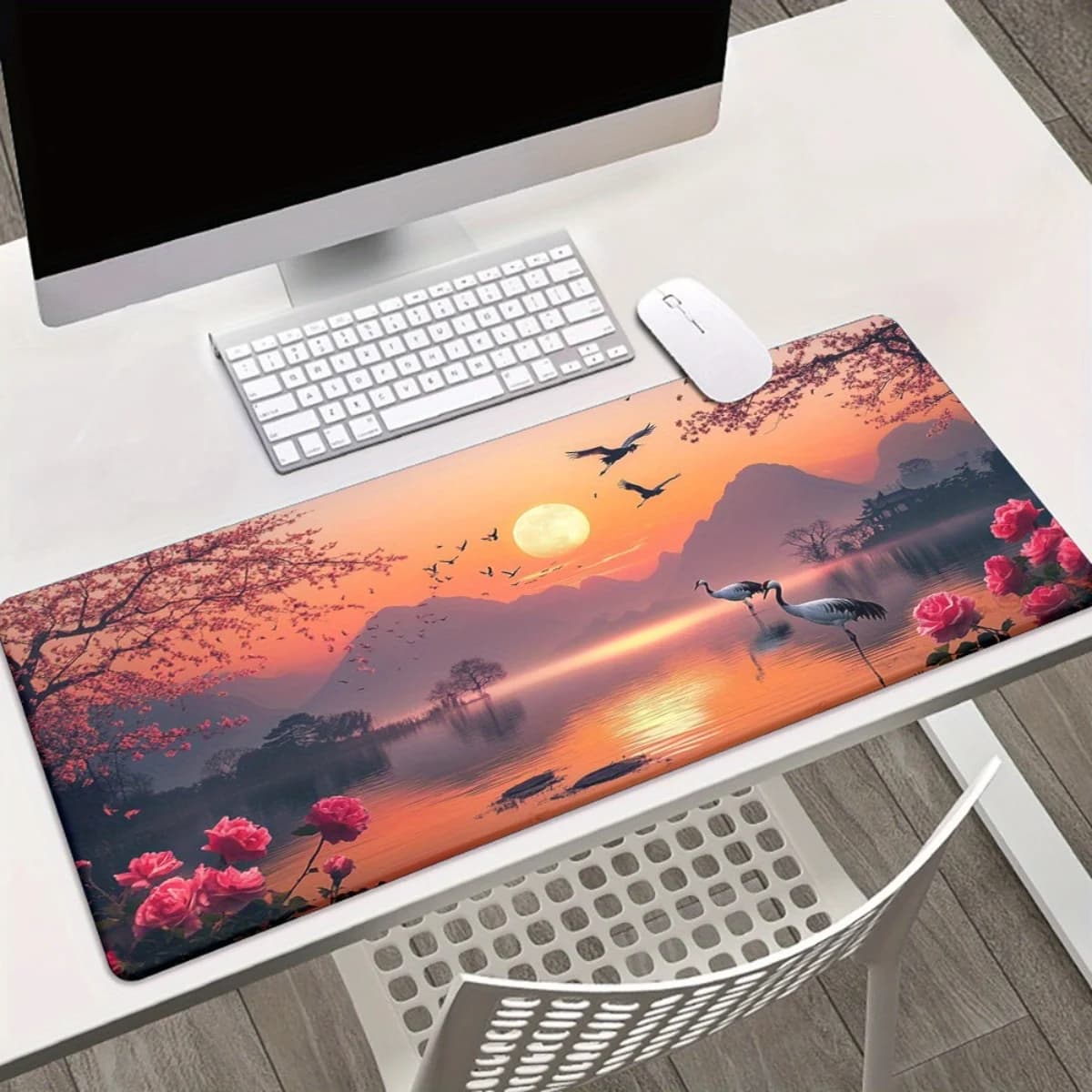 Tappetino per Mouse da Scrivania, Grande Superficie in Tessuto, Base Antiscivolo in Gomma per PC, Laptop, Tastiera, Accessori per Ufficio, Regalo, Pro