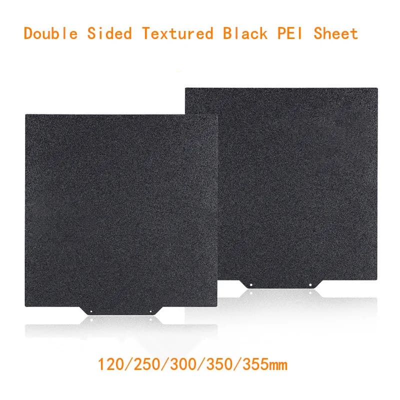 Energic Voron stampante 3D Double Sided Textured Black PEI verniciato a polvere piastra di costruzione magnetica in acciaio per molle 120/250/300/350mm
