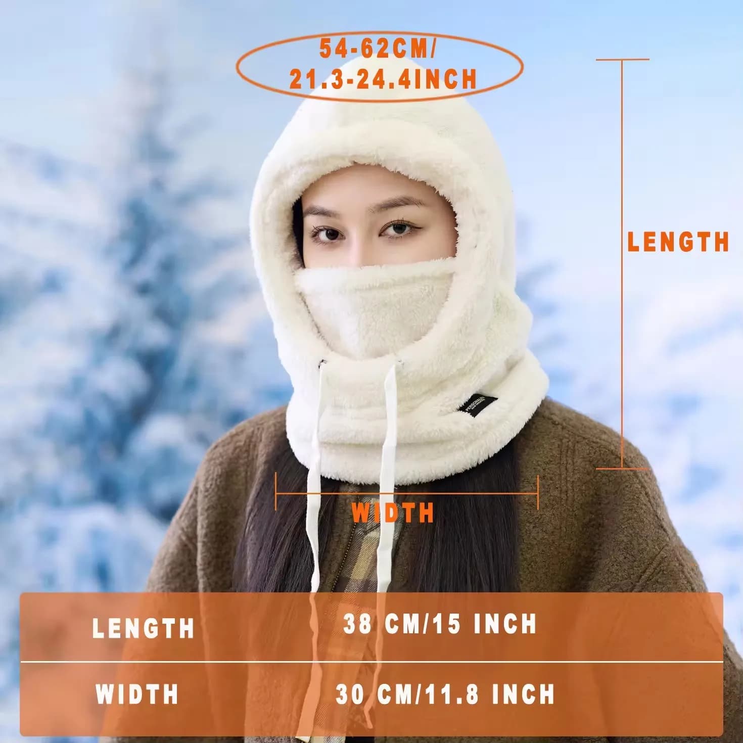 Passamontagna Termico Antivento per Sci e Moto, Copricapo in Pile Polare Regolabile, Maschera Integrale Invernale per Ciclismo