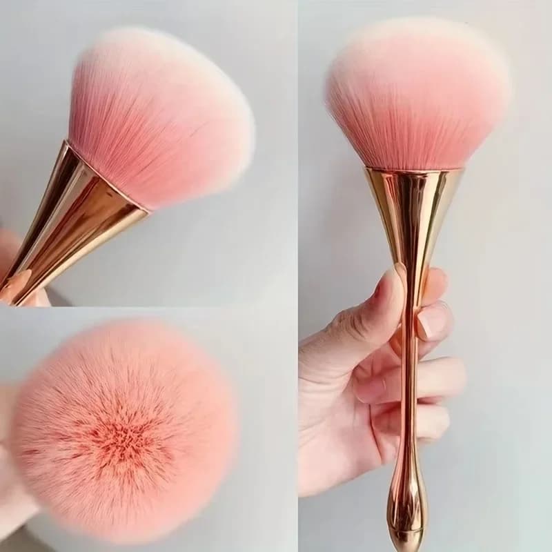 Pink Gold Ventaglio Makeup Brush, Cosmetic Brush for Cypria, Illuminating Brush, Leaning Brush - Soft Sets for Fixing Make-up
