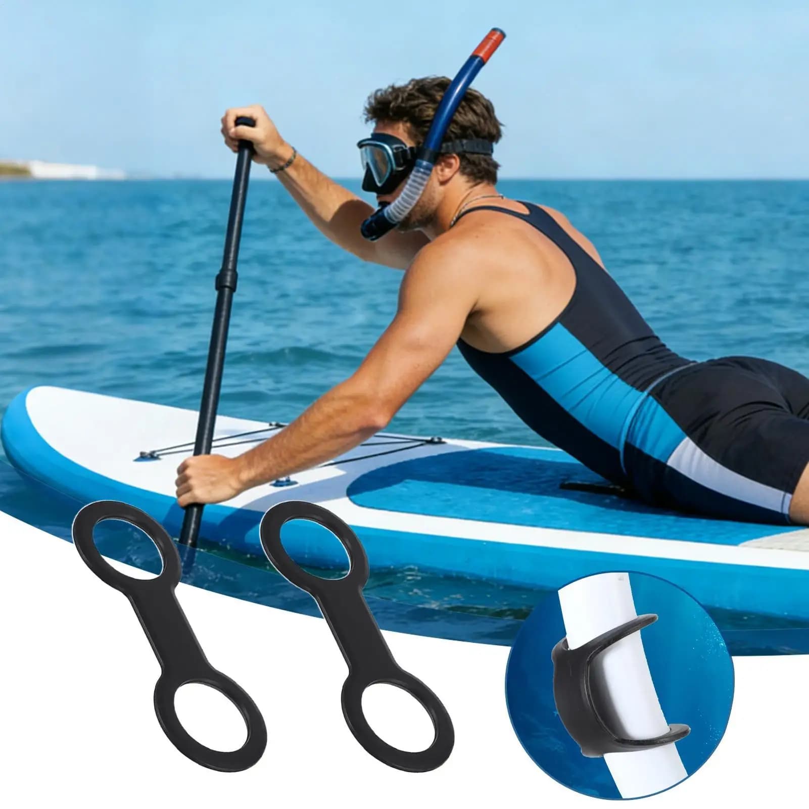 Clip di Fissaggio per Snorkel a Sgancio Rapido, Flessibile con Doppio Anello in Silicone per Nuoto, Snorkeling, Vacanze al Mare, Immersioni
