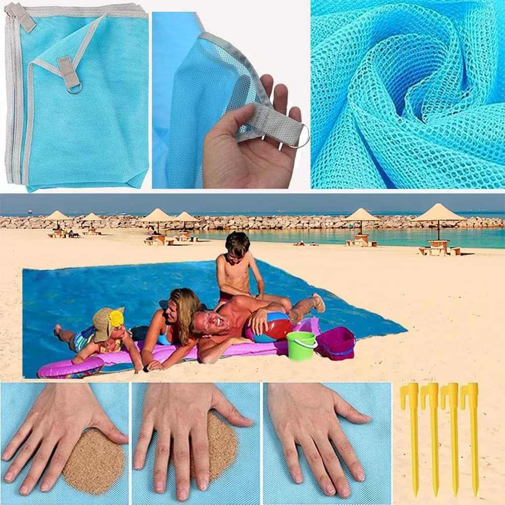 Tappetino da Spiaggia Magico Senza Sabbia 2m*2m, Materassino Grande per Campeggio, Picnic e Viaggi, Impermeabile con Borsa, Coperta Pieghevole