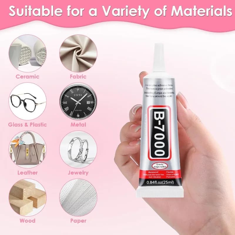 B-7000 Transparent Jewelry Necklace, Precision Point Sticker for Paper Works, Card Creation, Jewellery Stones, Metal, Nail Art, Multipurpose