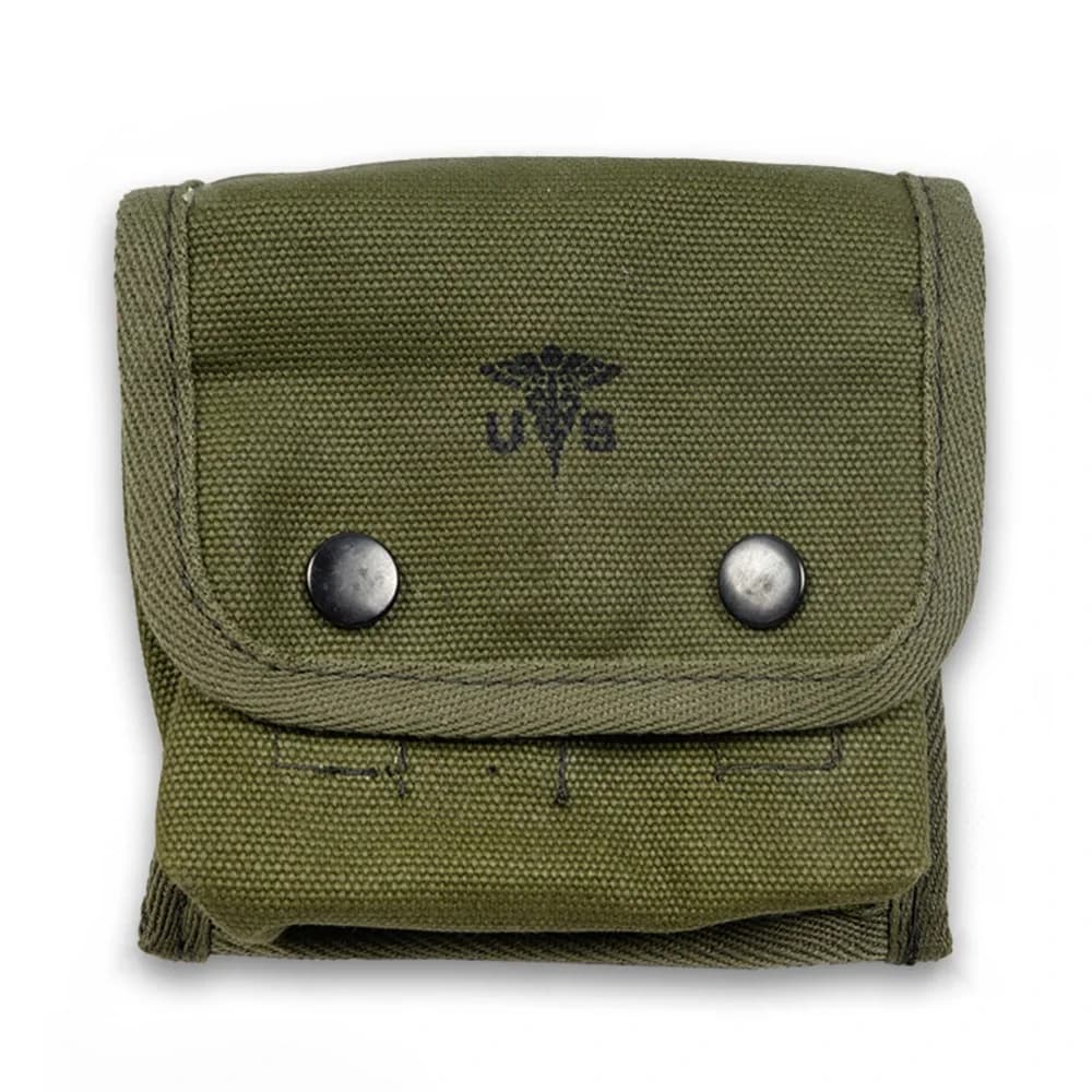 WWII WW2 US ARMY M2 JUNGLE KIT PRIMO Ausilio POUCH M1945 KIT PRIMO AUTO CAMPO Esterno con Gancio