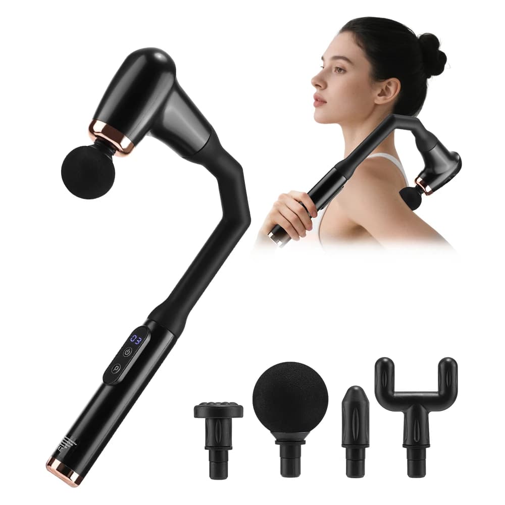 Portable Massage Gun Extended Handle U-shaped massage pad for relaxation of deep fitness back neck shoulder fabrics