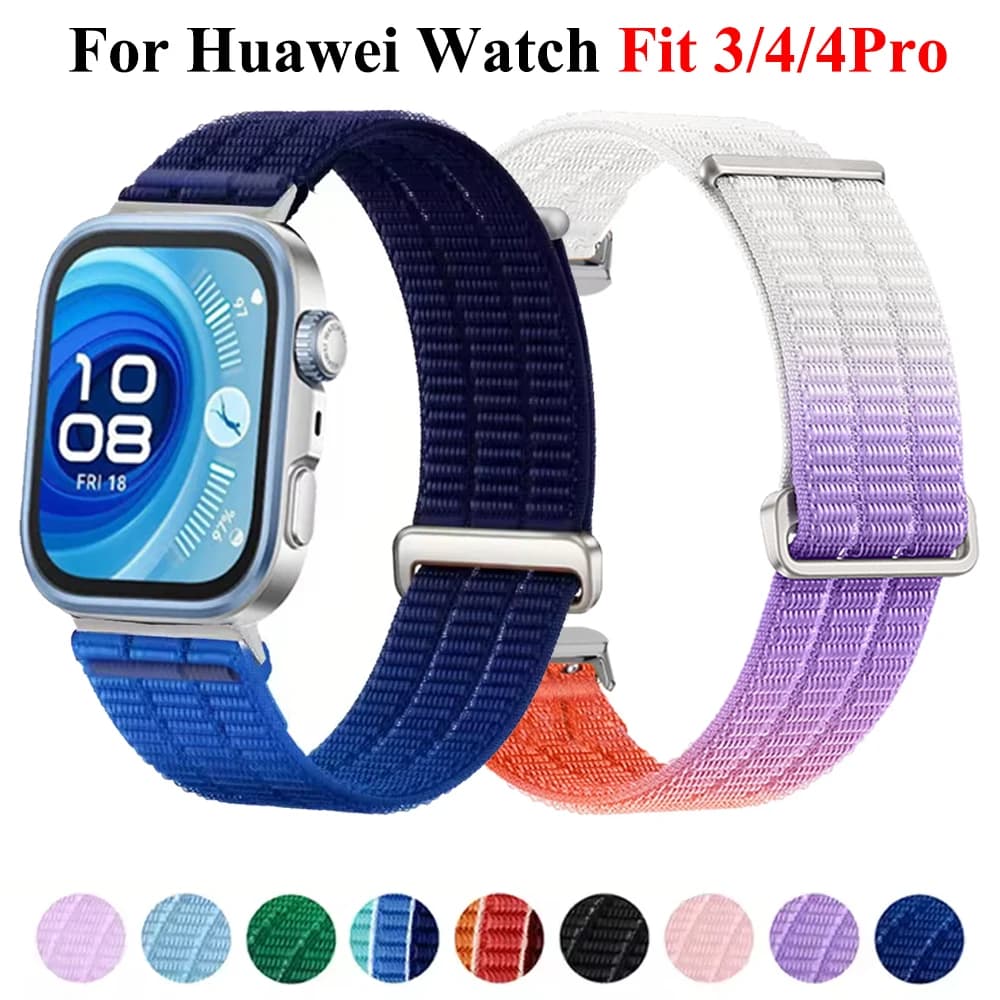Cinturino sportivo traspirante in nylon per Huawei Watch Fit 3 4 4Pro, cinturino intrecciato confortevole per Huawei Watch Fit 3/Fit 4Pro, accessori.