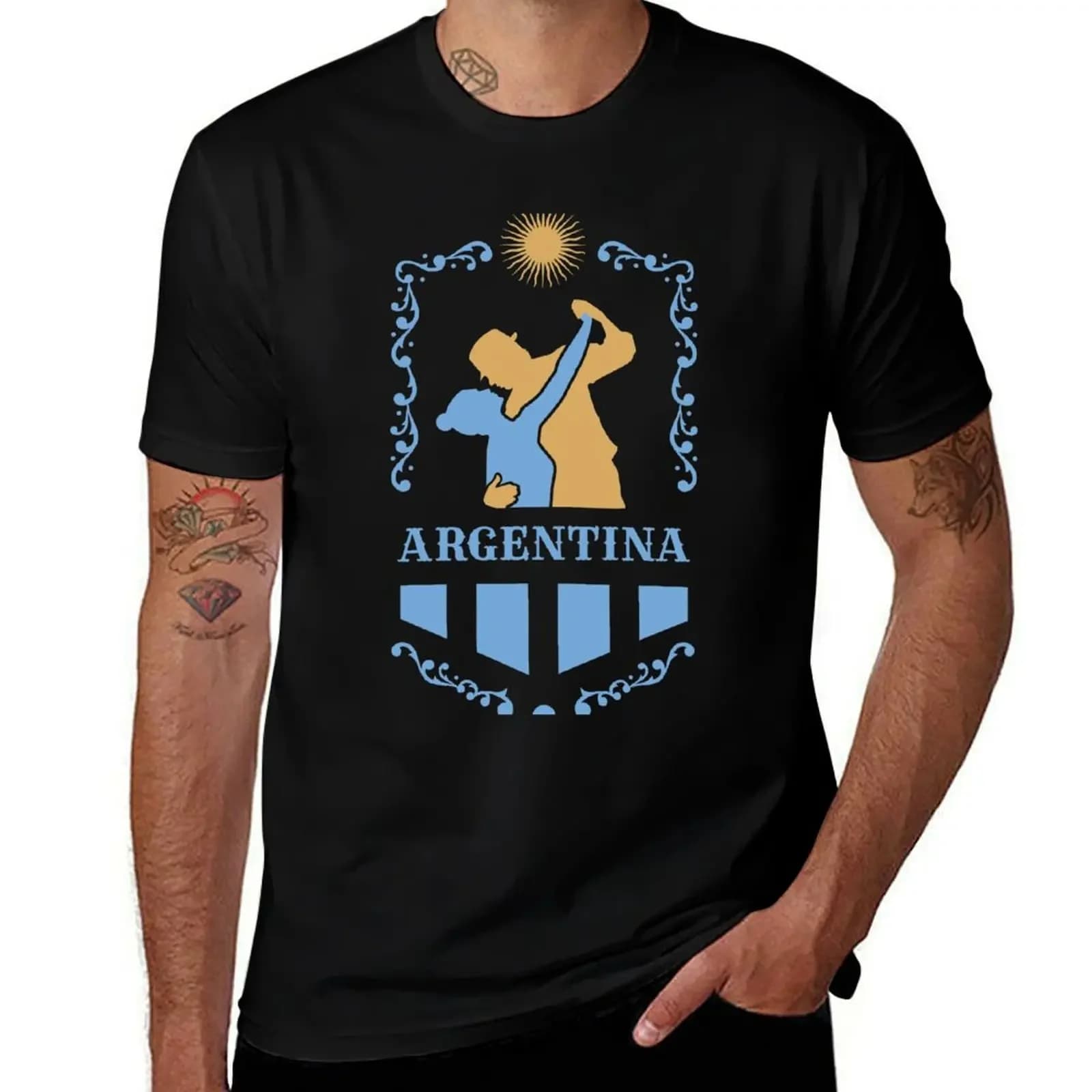 2025 nuovo modello Ballerini di tango Bandiera argentina Sun Crest T-shirt animale prinfor s Uomo t-shirt da uomo abbigliamento