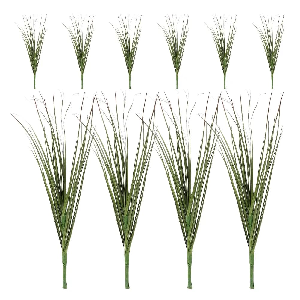 10Pcs Fake Wheat Grass Artificial Shrubs Green Tall Plastic Plants Stems for Indoor Outdoor Home Office Decoration