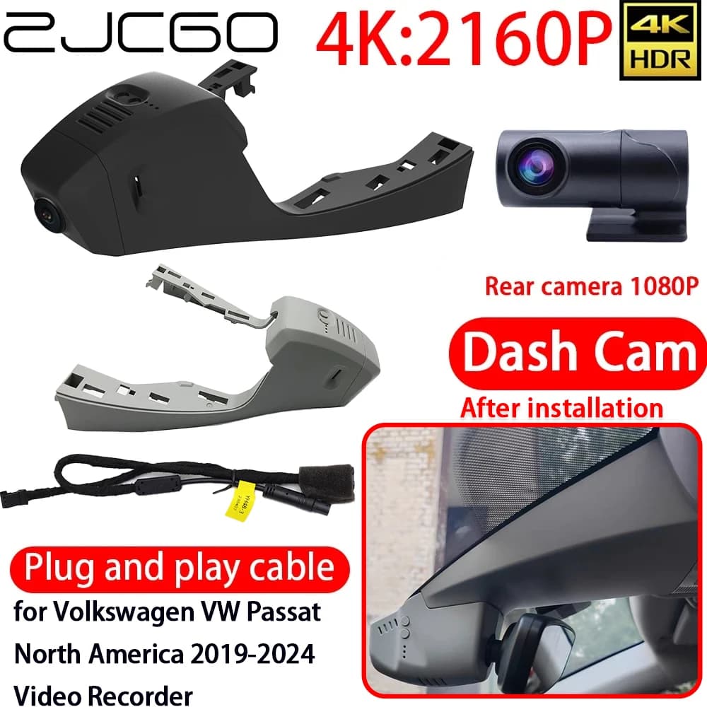 ZJCGO per Volkswagen VW Taos Facelift 2024 2025 Dash Cam DVR 4K con Wifi, Telecamera Anteriore e Posteriore, Monitoraggio 24h