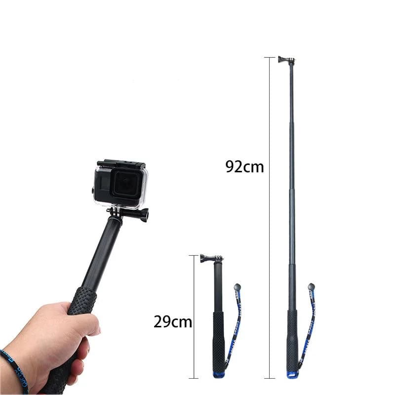 Asta telescopica per selfie portatile allungabile in lega di alluminio da 48 cm per GoPro Hero 9 8 7 6 5 4 3 OSMO Action Xiaoyi SJCAM Eken