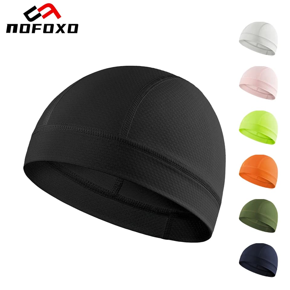 NOFOXO Summer Skull Beanie Hat Quick Dry Running Cap Moisture Wicking UV Protection Helmet Inner Liner Breathable Cycling Hat