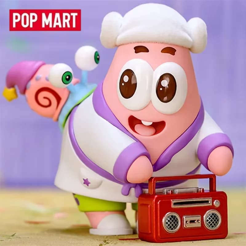 POP MART SpongeBob Pajama Party Series Blind Box Mystery Box Kawaii Ornaments Figurines Home Decor Desktop Model Doll Gilrs Gift