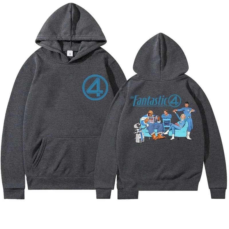 DY20Fantastic 4 First Steps Logo Hoodie Pedro Pascal As Reed Richards Sweatshirt MCU Merch Superhero Cosplay Halloween Hoodies