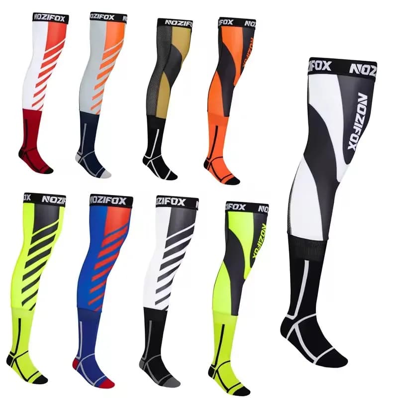 2025 Moto Compressione Ginocchiera enduro Calzino Top Calzini da motocross MTB ATV MX Protezione del ginocchio Sport moto calzino antiscivolo