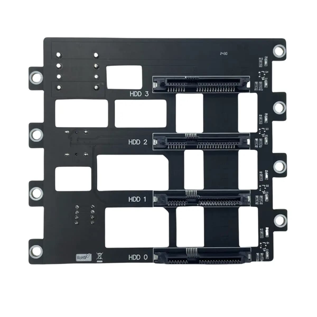 2x Backplane SAS/SATA per server NAS, adattatore da SFF-8643 a 4 alloggiamenti HDD/SSD, 6 Gbps, grande