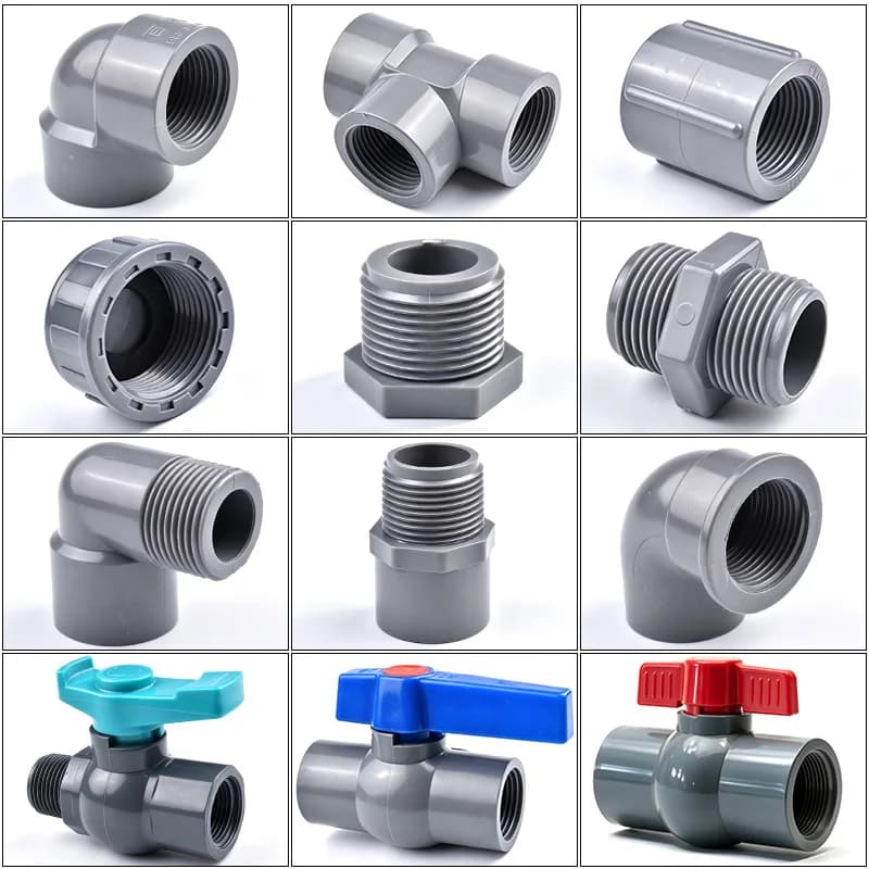 1/2~1Inch Female Male Thread Straight Elbow Tee Cap Valve Connector Aquarium Fish Tank Pipe Adapter Garden Irrigation Joint