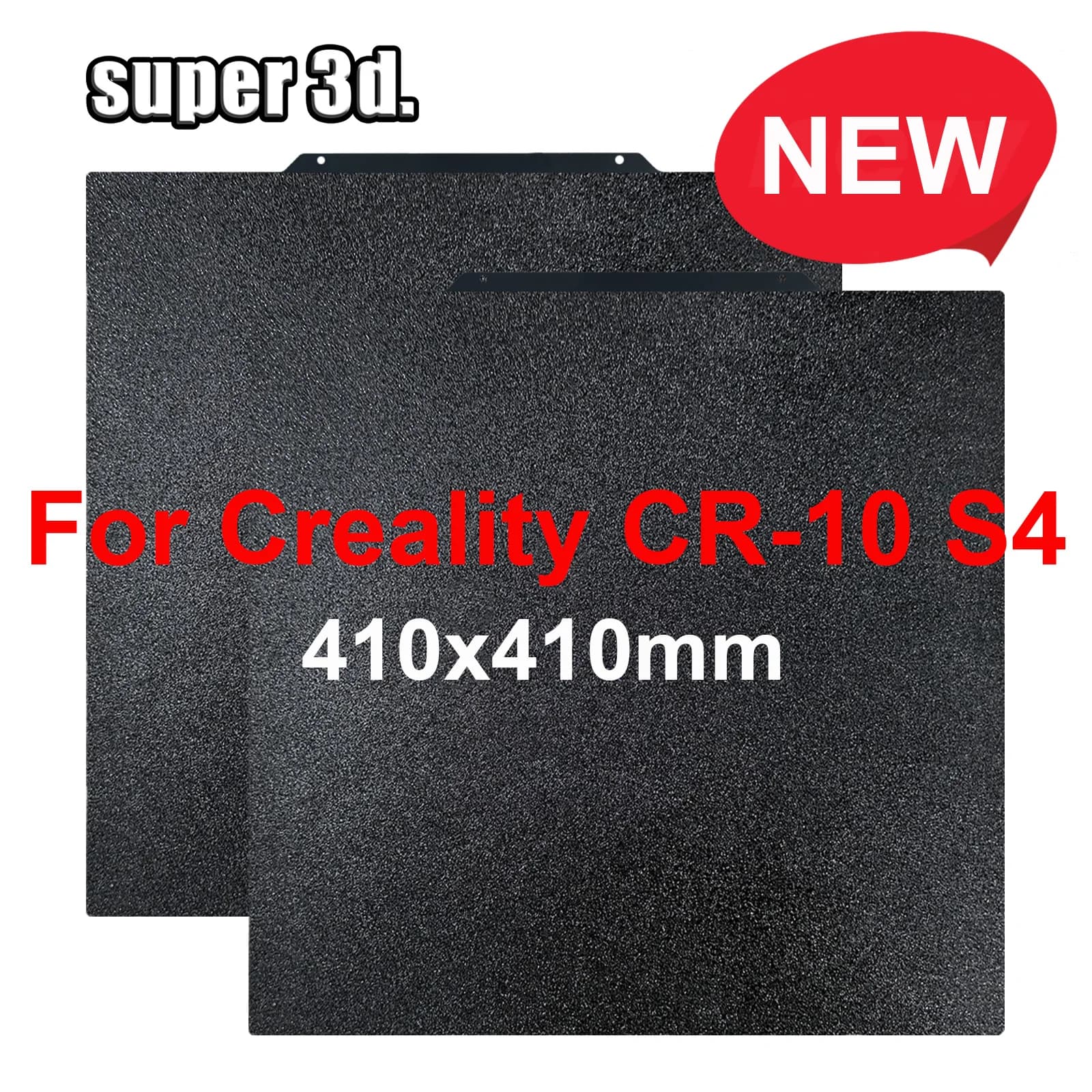 Aggiornamento 410*410mm Piastra PEI in Acciaio per Molla Rimovibile Letto Riscaldato Texture Piastra di Costruzione Liscia per Parte Della Stampante 3D CR-10S4 Doppio Lato