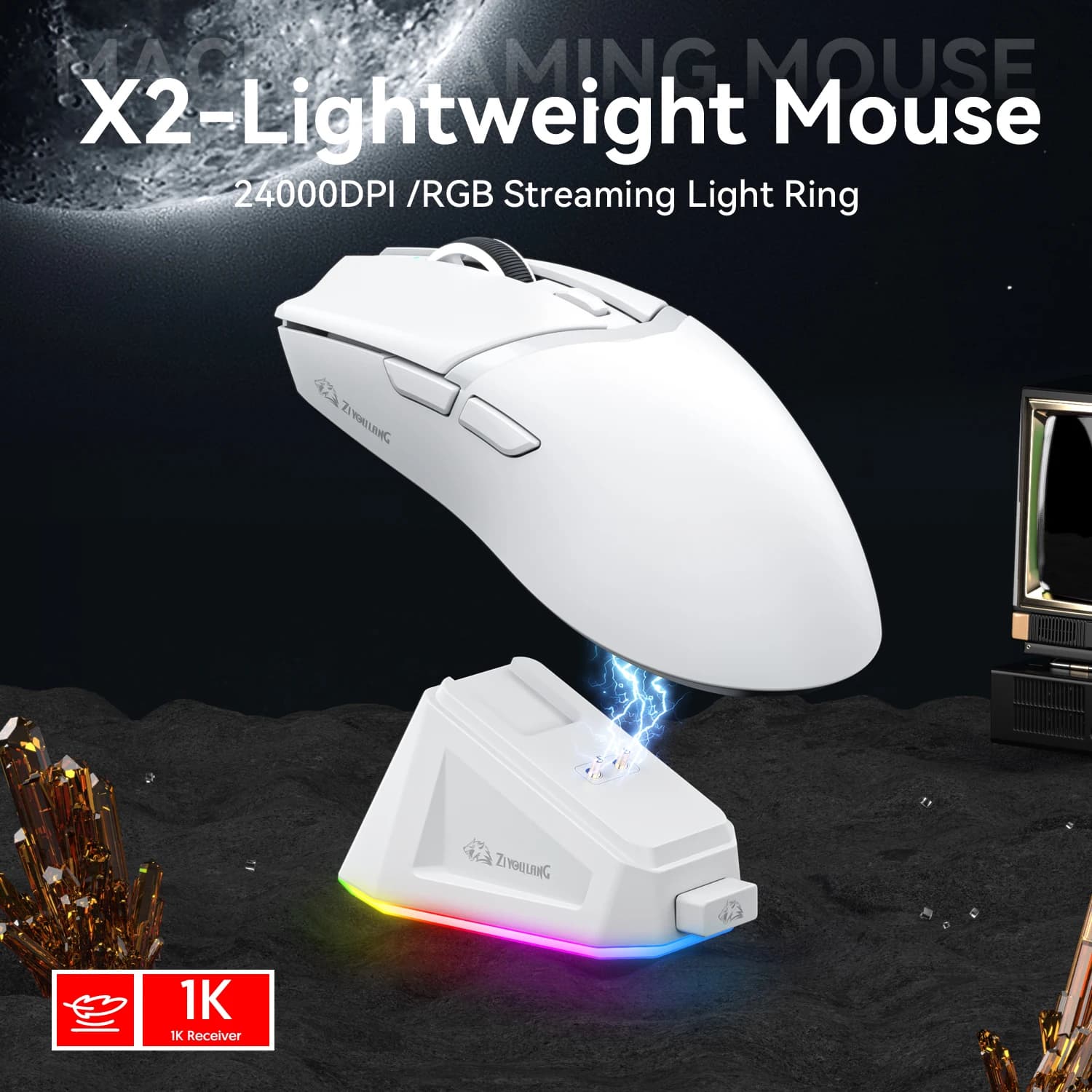 Mouse da gioco X2 Wireless PAW3311 1K Hz ATTACK SHARK X11 Stesso modello Mouse macro leggero RGB magnetico Connettività tri-modale
