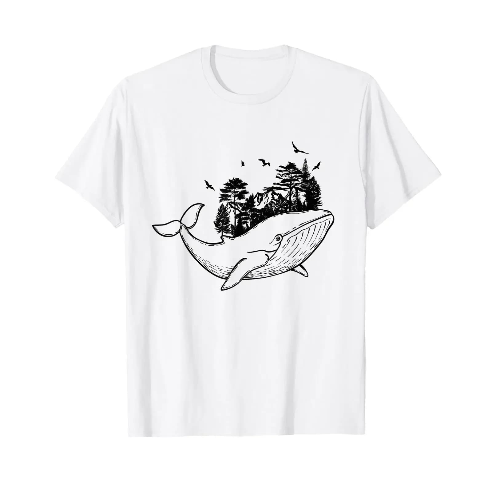 Save the Earth Environment Nature Protection with Whale environmental T shirt vintage Washed Casual Stretched Versatile Soft