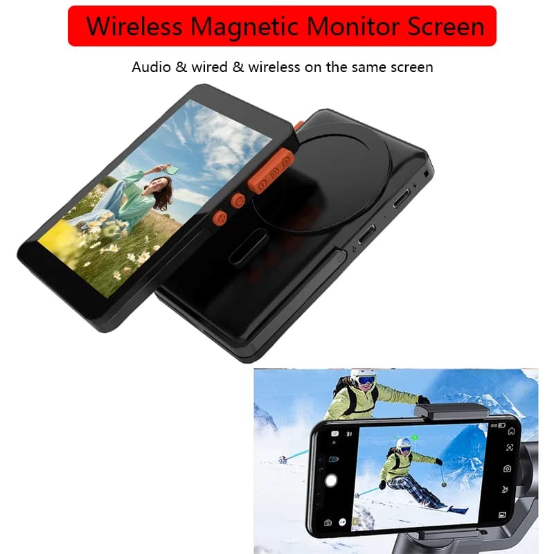 Proiettore per schermo selfie magnetico per telefono cellulare wireless per smartphone Fotocamera posteriore Strumento ausiliario selfie Lunghezza focale regolabile