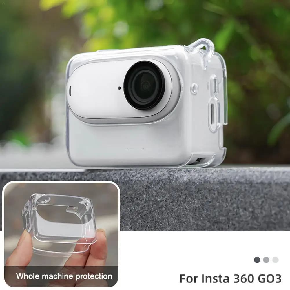 1 pcs Transparent/Grey TPU Anti-Greece Protective Case For Insta360 GO 3 Anti-Greece Body/Protection Lenten Action Camera Accessory
