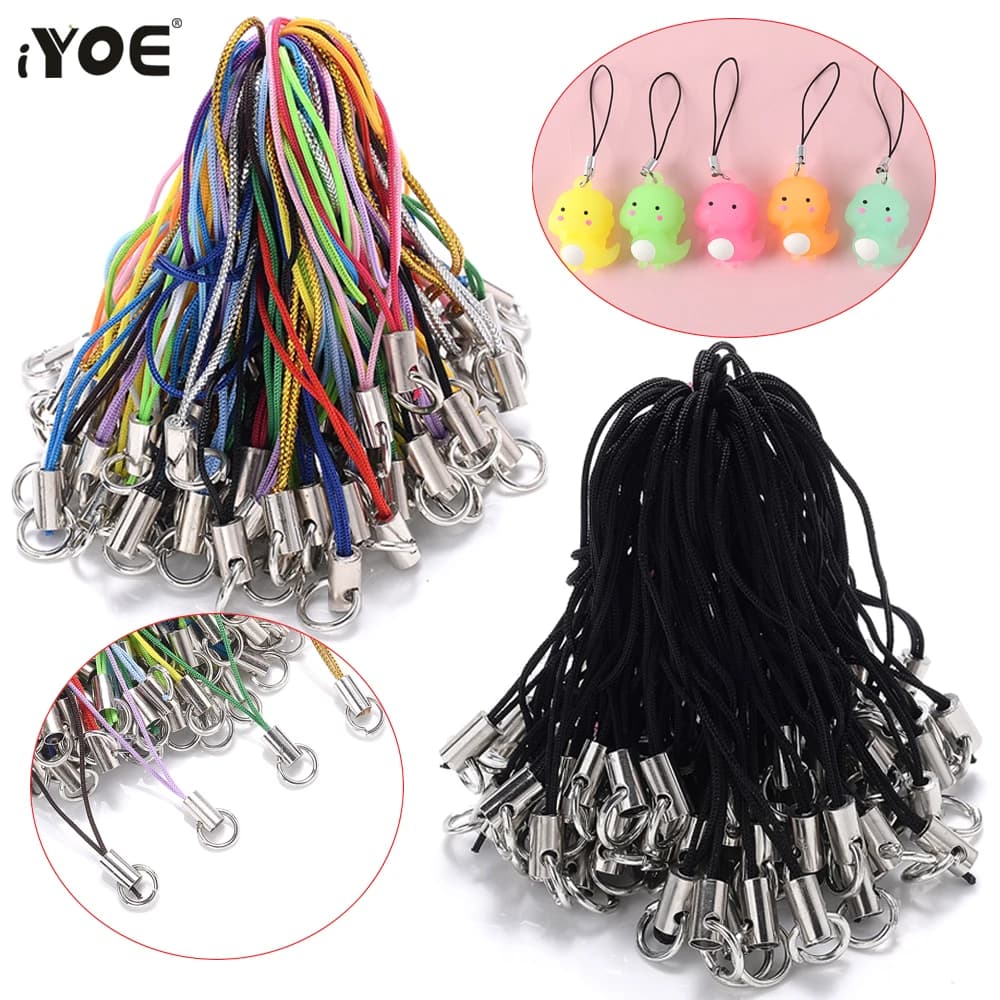 iYOE 50 pcs Color of the Mixed Corinth Cable Belt With Salt Ring Nylon Thread For Jewelry Make You Corde Phone Toys Pendant Cables