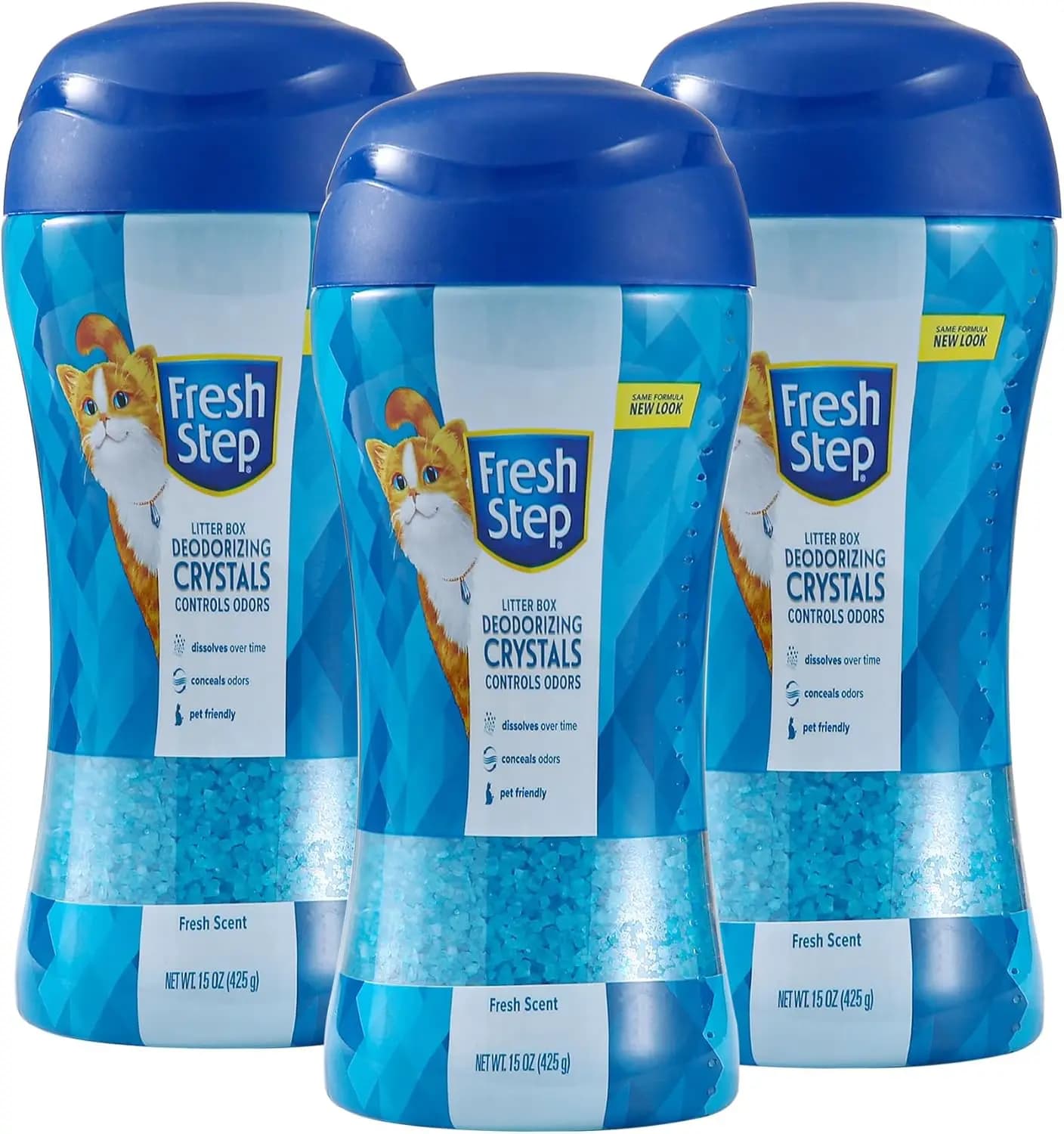 Cristalli di Lettiera per Gatti Non Tossici per il Controllo degli Odori, Profumo Fresco, 15oz - Confezione da 3