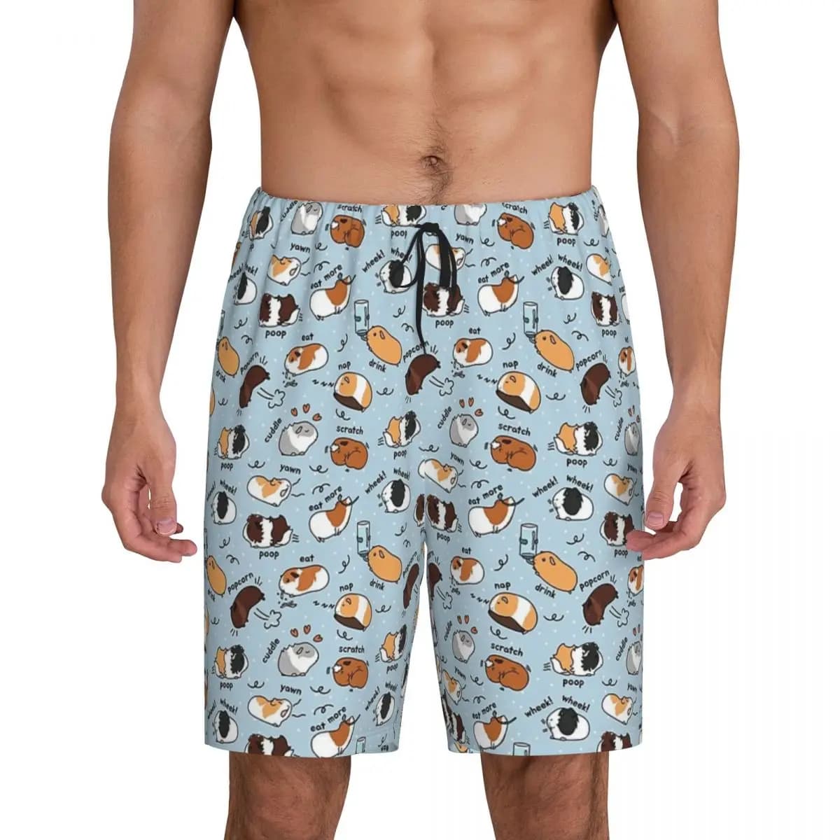 Custom Guinea Pigs Short Pajama Pants Men Sleepwear Sleep Lounge Bottom Shorts Sleeping Pants