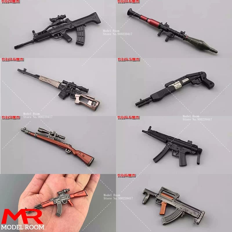 Modello di Fucile di Precisione in Scala 1/12, AKM M4A1 98K, Accessori per Scene, Compatibile con Action Figure Maschili e Femminili da 6 Pollici