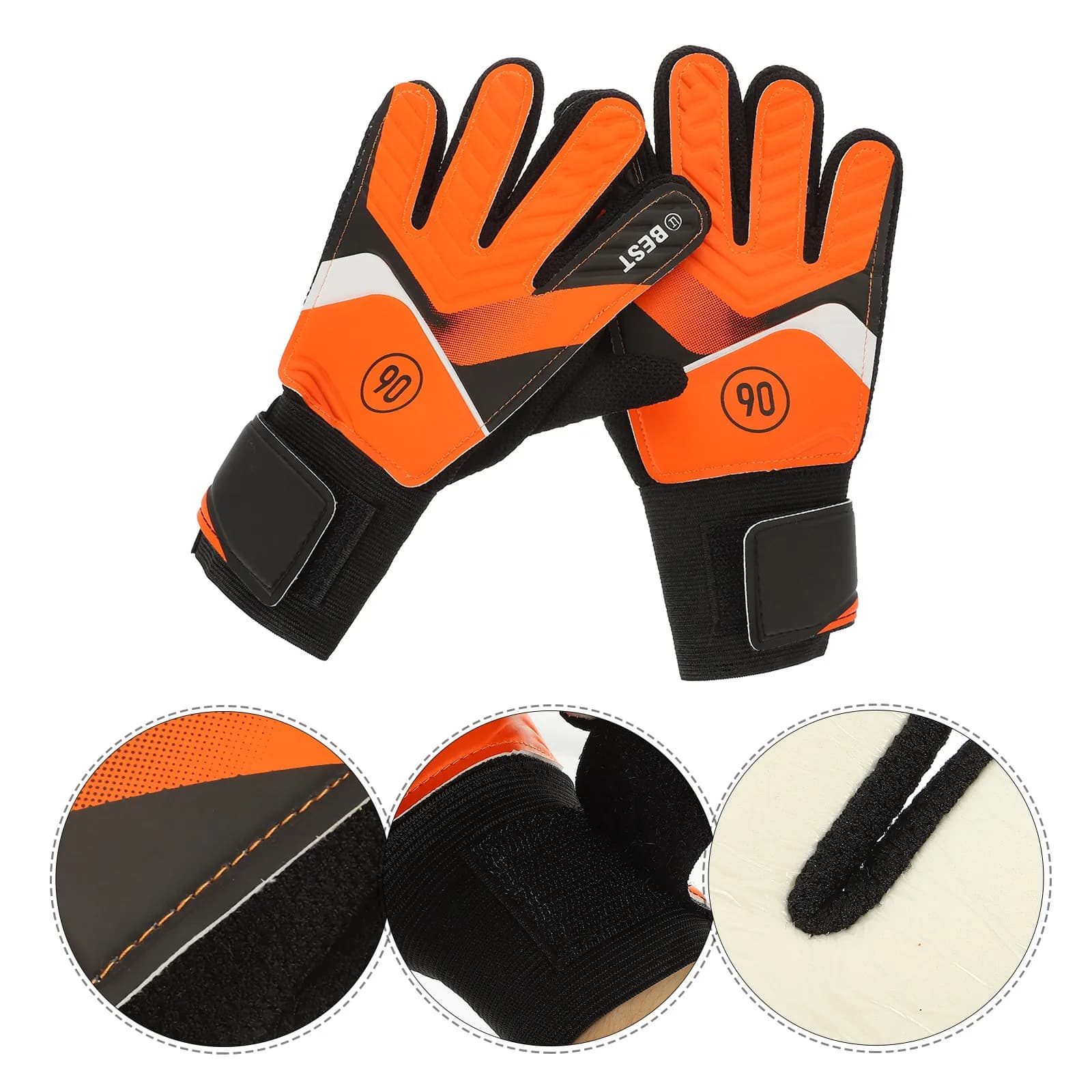 1 paio di guanti da calcio per bambini, guanti da allenamento antiscivolo in lattice anti-collisione, resistenti all'usura, per sport di calcio per bambini