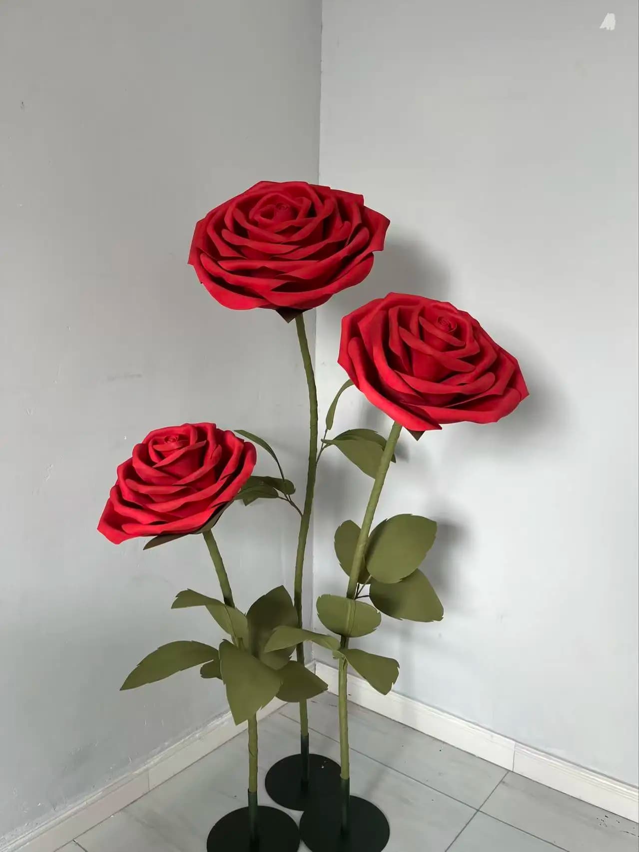 Grandi Rose Artificiali Impermeabili in EVA per Matrimoni, Decorazioni per Feste di Compleanno, Sfondo per Giardino con Supporto