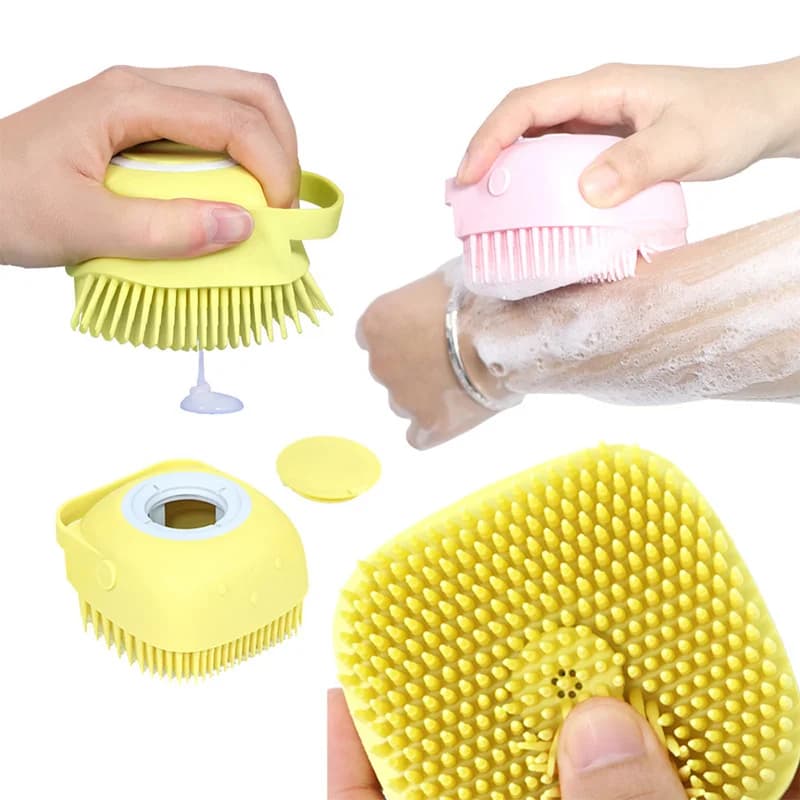 Spazzola per toelettatura Accessori per il bagno Neonati Bambini Scrubber per il corpo in silicone Shampoo in silicone Spazzola da bagno Pettine per massaggio