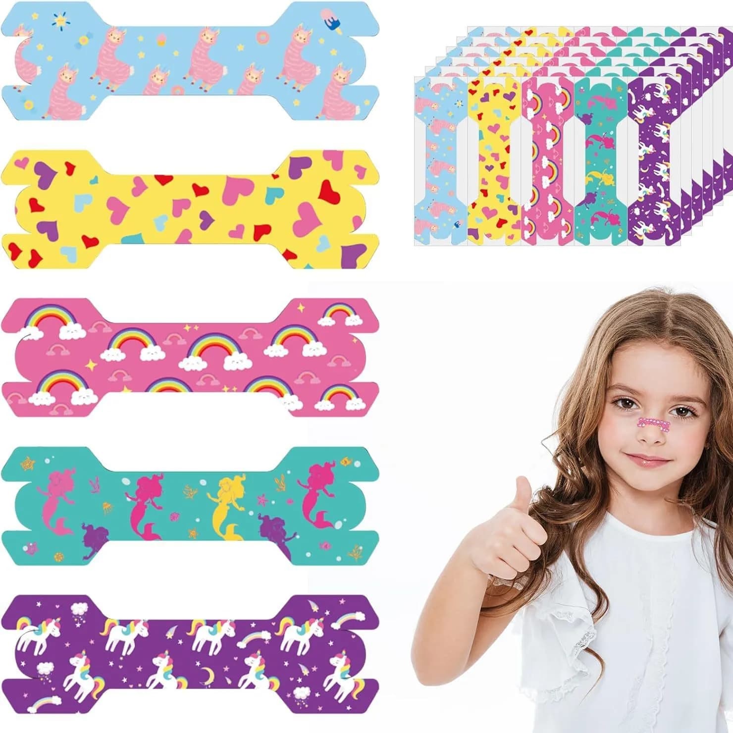 Kids Anti-Snore Nose Strips Colorful Breathing Aid for Boys & Girls Hypoallergenic Nasal Tape Fun Animal Prints for Better Sleep