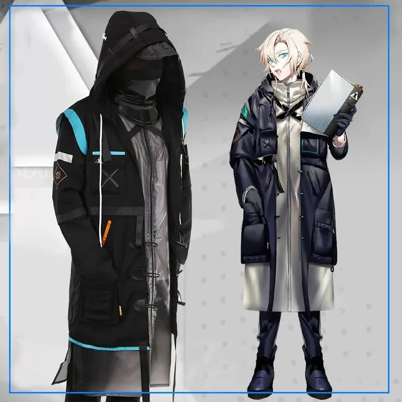 Rhodes Island Abiti da dottore Giacca Pantaloni Maschera Guanti Arknights Gioco Dottore Costume Cosplay Set completo Abito da festa di Halloween