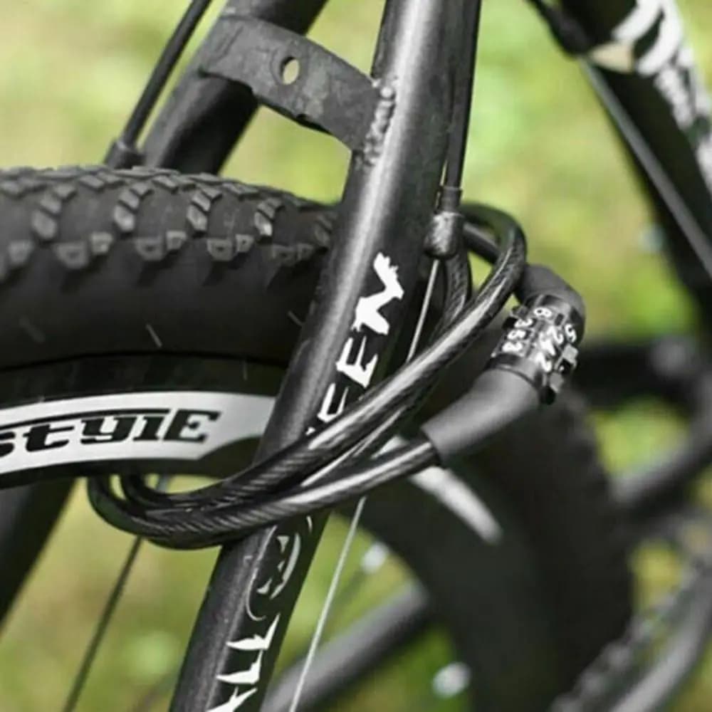 Brand New 1200MM Catena di sicurezza per bici Cavo in acciaio Lucchetto Antifurto Codice Blocco Password a 4 cifre Lucchetto per moto Bici