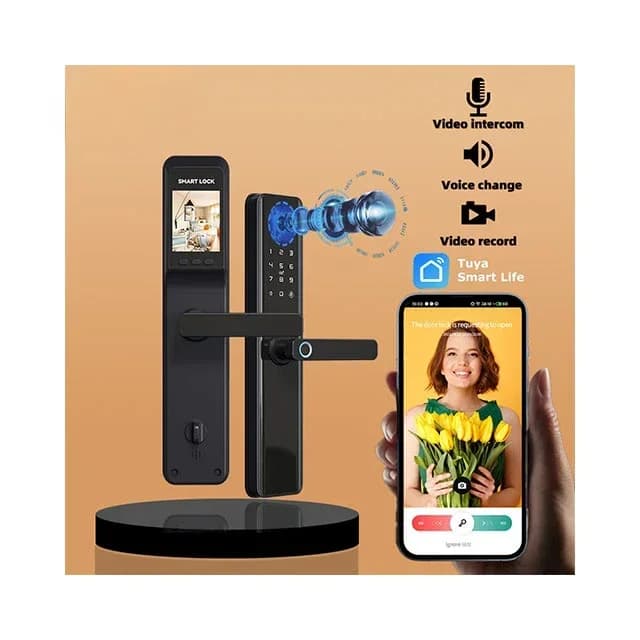 Nuovo arrivo Impronta digitale tuy App Telecomando Serratura digitale intelligente con citofono