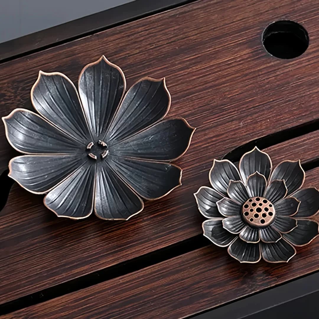 Multi Hole Lotus Incense Stick Holder Zinc Alloy Burner For Sandalwood Zen Tea Home Decor Ornament Gift