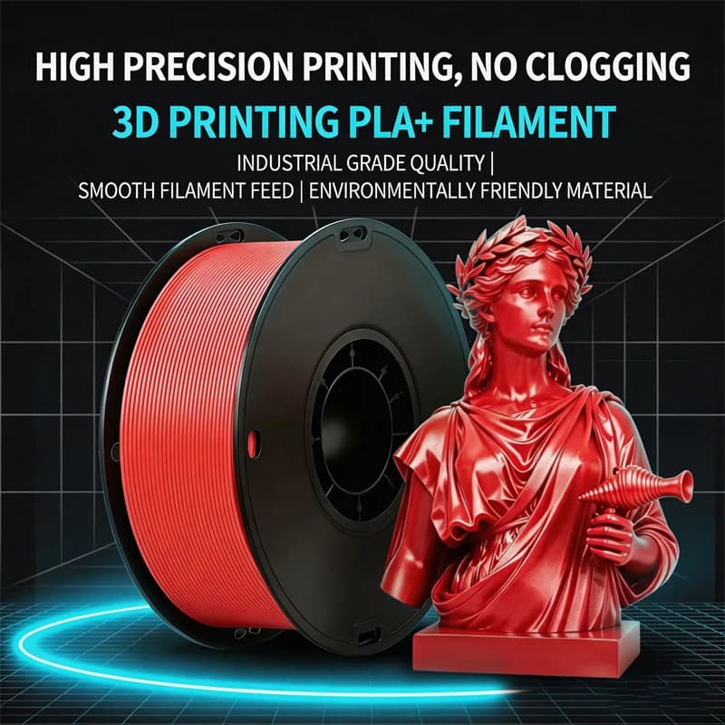 PLA+ 3D Printer Filament 1.75mm 1KG Industrial Grade PLA Filament with ±0.02mm Accuracy High Precision for Bambu Lab Creality