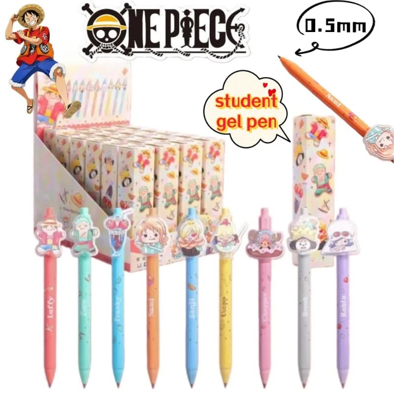 One Piece Roronoa Zoro Monkey D. Luffy Anime Merchandise Two-dimensional Neutral Pen for Students Writing and Exams Click Pen
