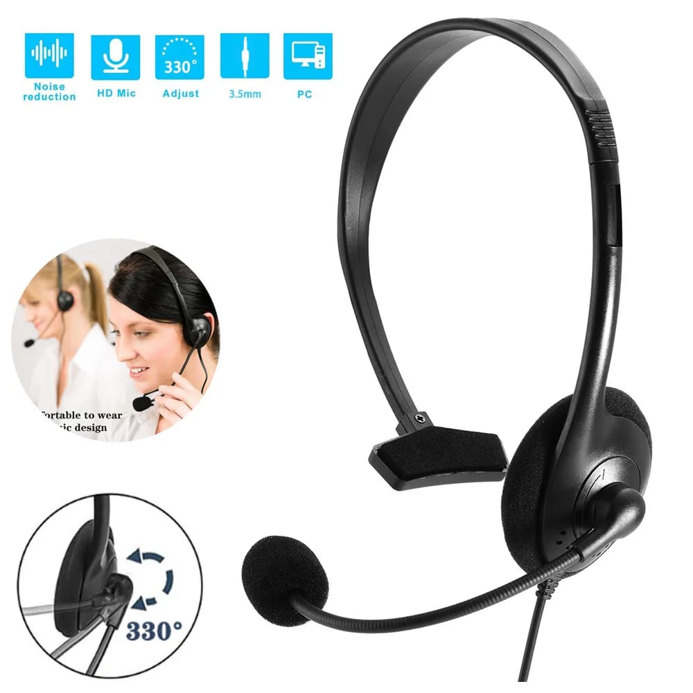 Cuffie cablate da 3.5mm cuffie USB universali per Call Center aziendali con microfono auricolare con cancellazione del rumore per Computer portatile